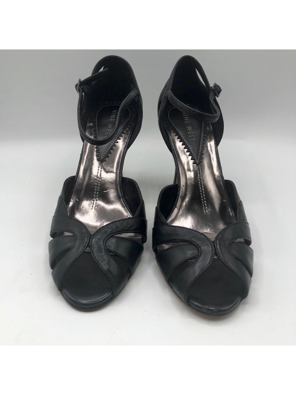 Nine West Lorelles Leather Open Toe Heels Size 8.5M - Picture 2 of 7